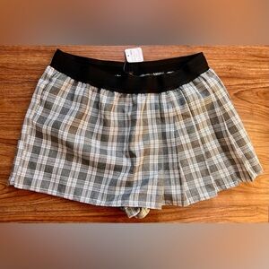 Fashion Nova Black and Gray Plaid Mini Skirt